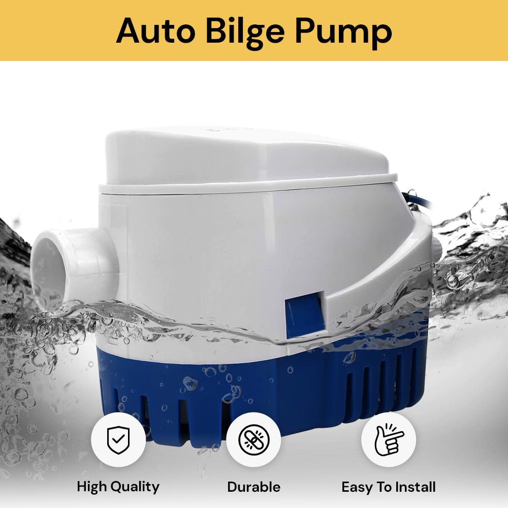 750gph Auto Bilge Pump - White, Blue - Automatic Water Pump