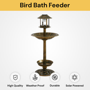 Solar Power Bird Bath Feeder