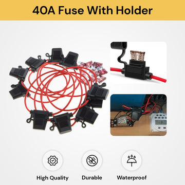 10PCs Blade Fuse Holder With 40A Fuse