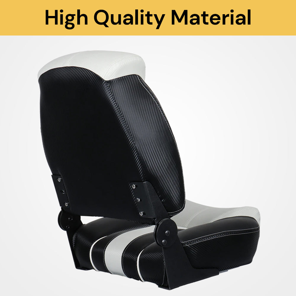 Folding Boat Seat - Black -White - Compact and Comfortable