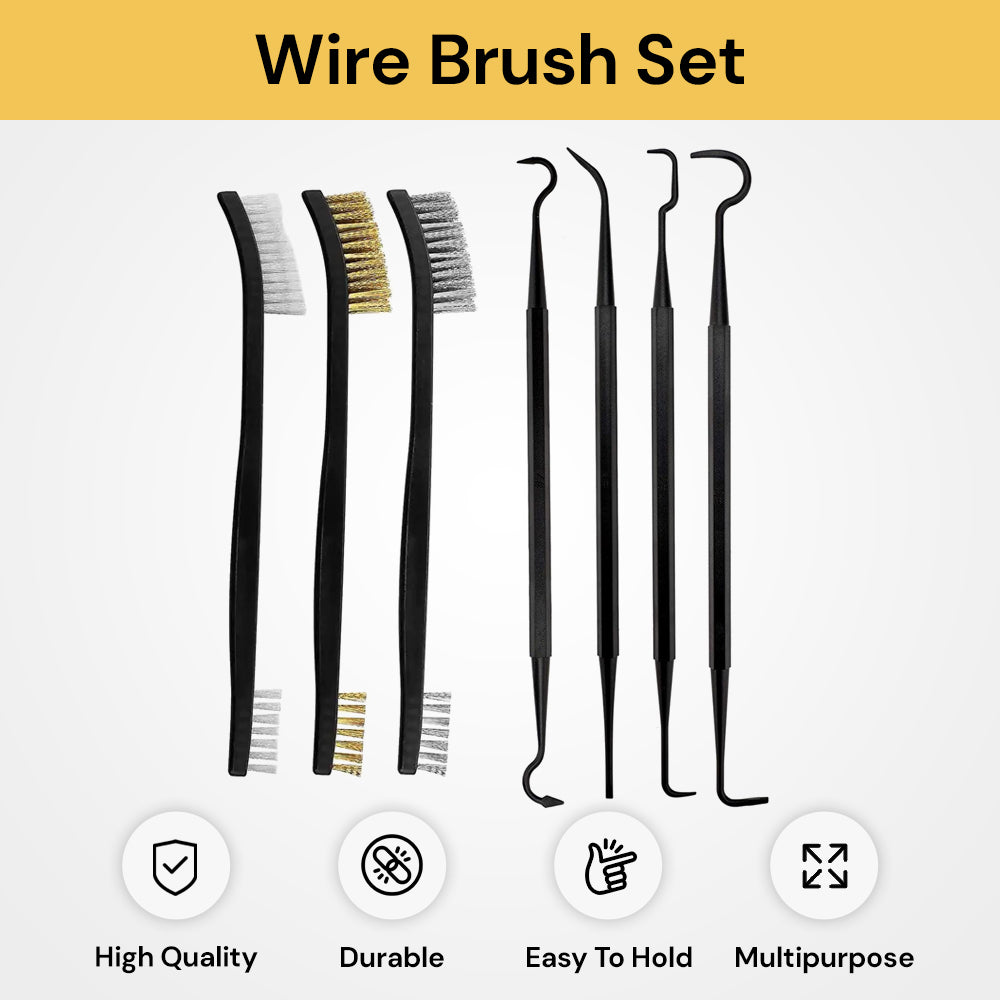 Wire Brush Set - Portable & Multipurpose - 7Pcs