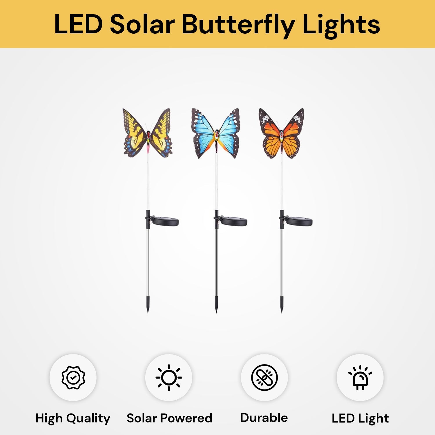 3PCs LED Garden Solar Butterfly Lights