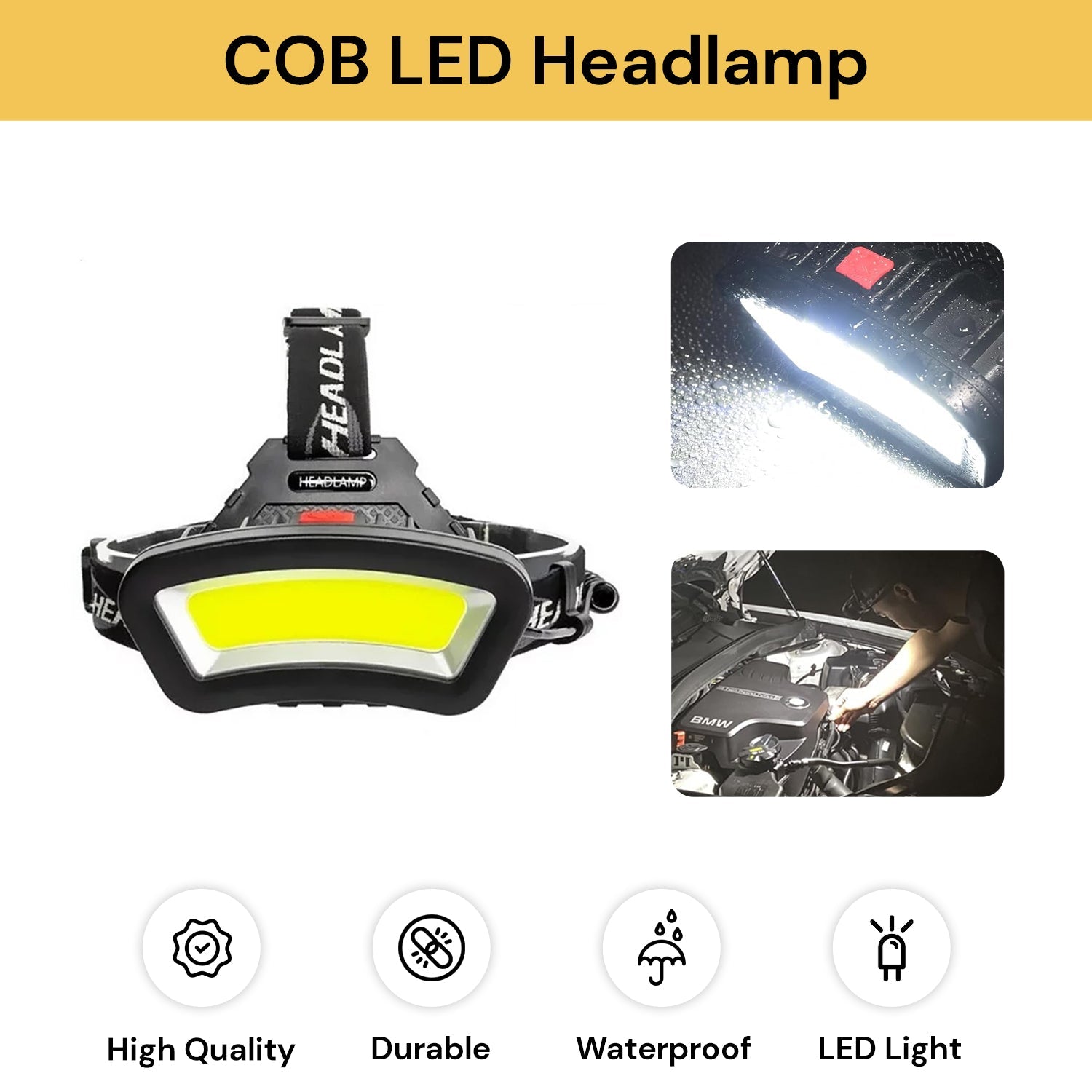 1000000LM COB LED Headlamp