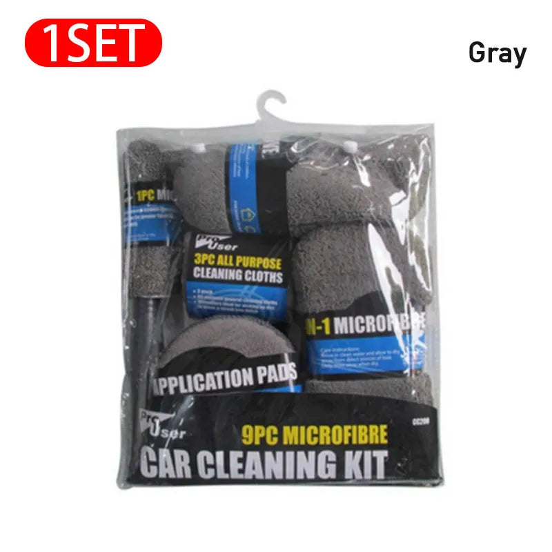 Car Detailing Cleaning Microfiber Full Pro Kit ( 9pcs ) Prily