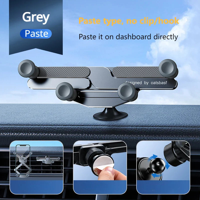 Carbon Alloy 360 Degree Invisible Gravity Car Phone Mount Prily