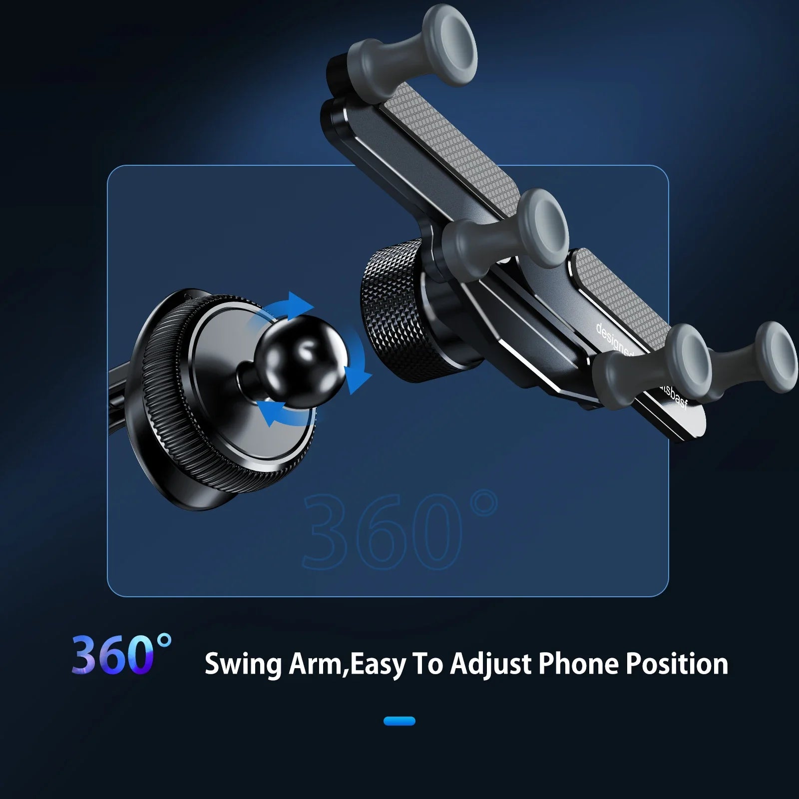 Carbon Alloy 360 Degree Invisible Gravity Car Phone Mount Prily