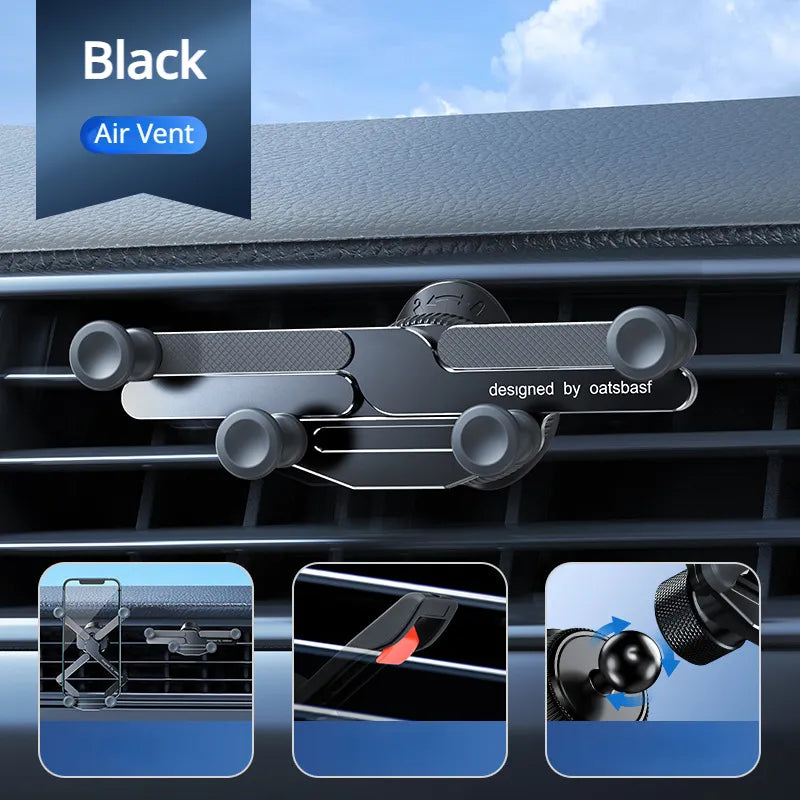 Carbon Alloy 360 Degree Invisible Gravity Car Phone Mount Prily