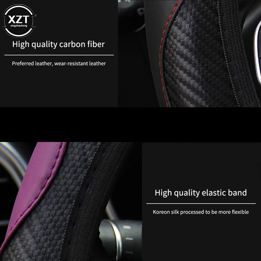 Carbon Fiber Anti-Slip Steering Wheel Cover Prily