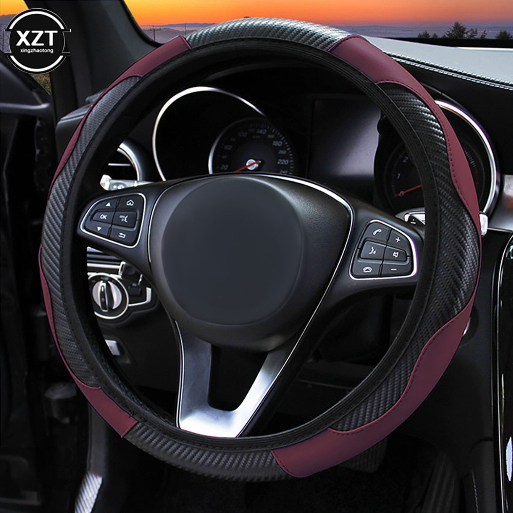 Carbon Fiber Anti-Slip Steering Wheel Cover Prily