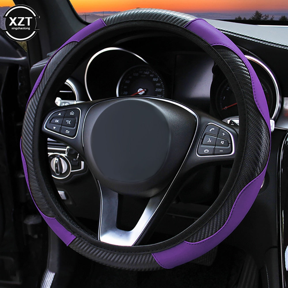 Carbon Fiber Anti-Slip Steering Wheel Cover Prily