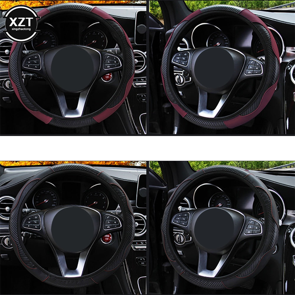 Carbon Fiber Anti-Slip Steering Wheel Cover Prily