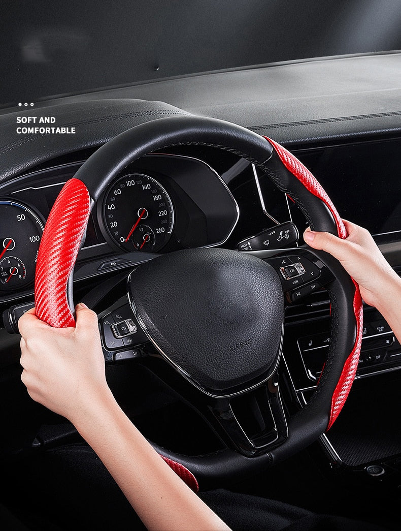 Carbon Fiber Universal Non-Slip Steering Wheel Cover Prily