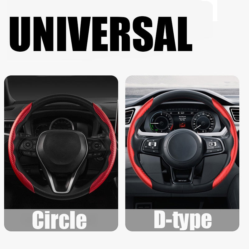 Carbon Fiber Universal Non-Slip Steering Wheel Cover Prily