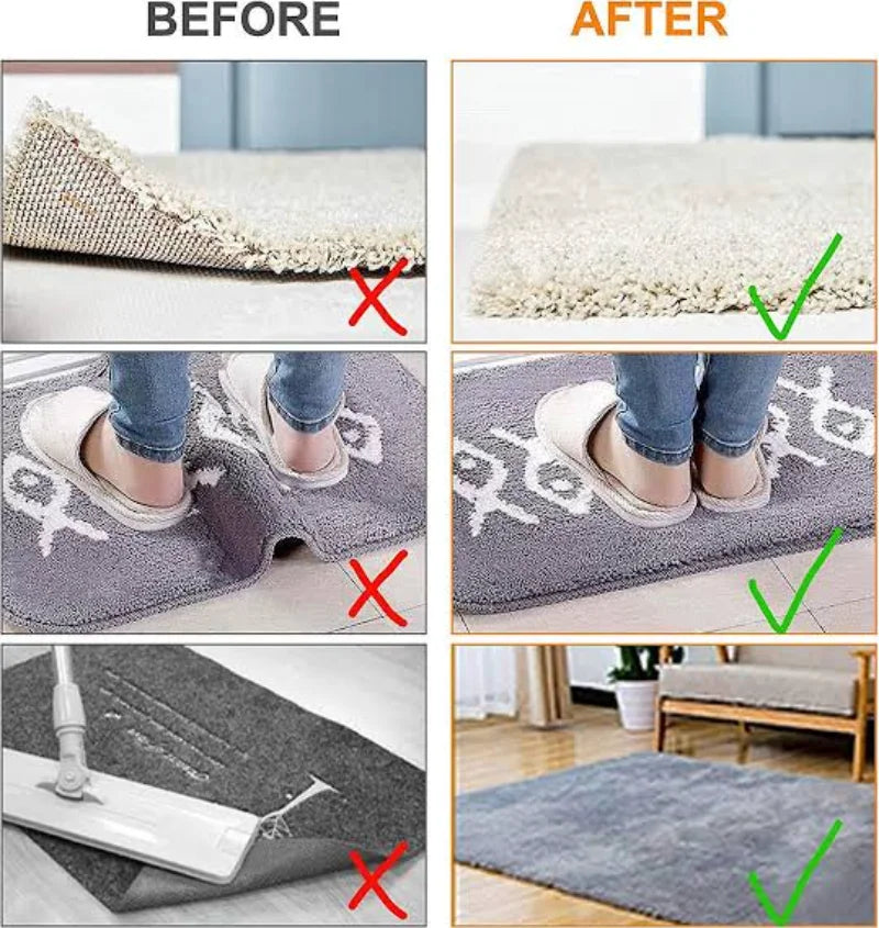 Carpet Non-slip Anti Curling Reusable Washable Stickers (16pcs) Prily