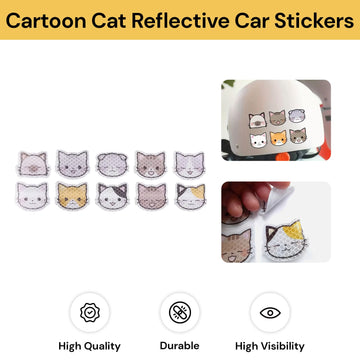 10PCs Cartoon Cat Reflective Car Stickers