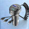 ChargeMaster 5-in-1 Retractable Pro Car Charger with Voltage Display Prily