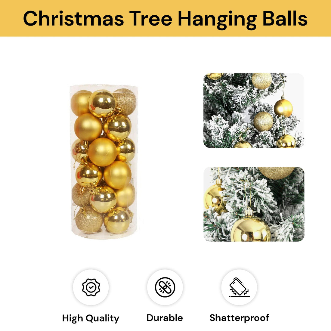 24PCs Christmas Tree Decor Hanging Balls