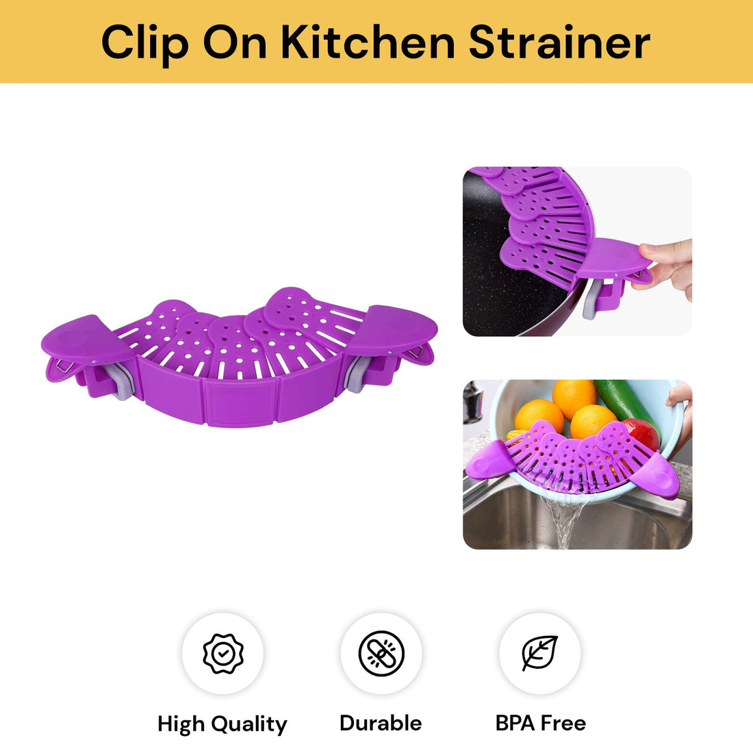 Clip On Kitchen Strainer