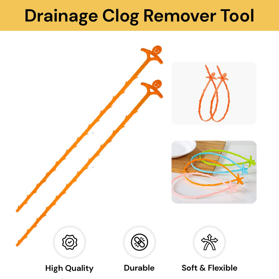 2PCs Drainage Clog Remover Tool