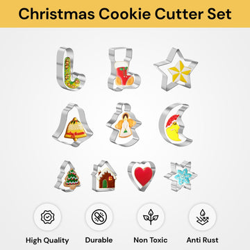 10PCs Christmas Cookie Cutter Set