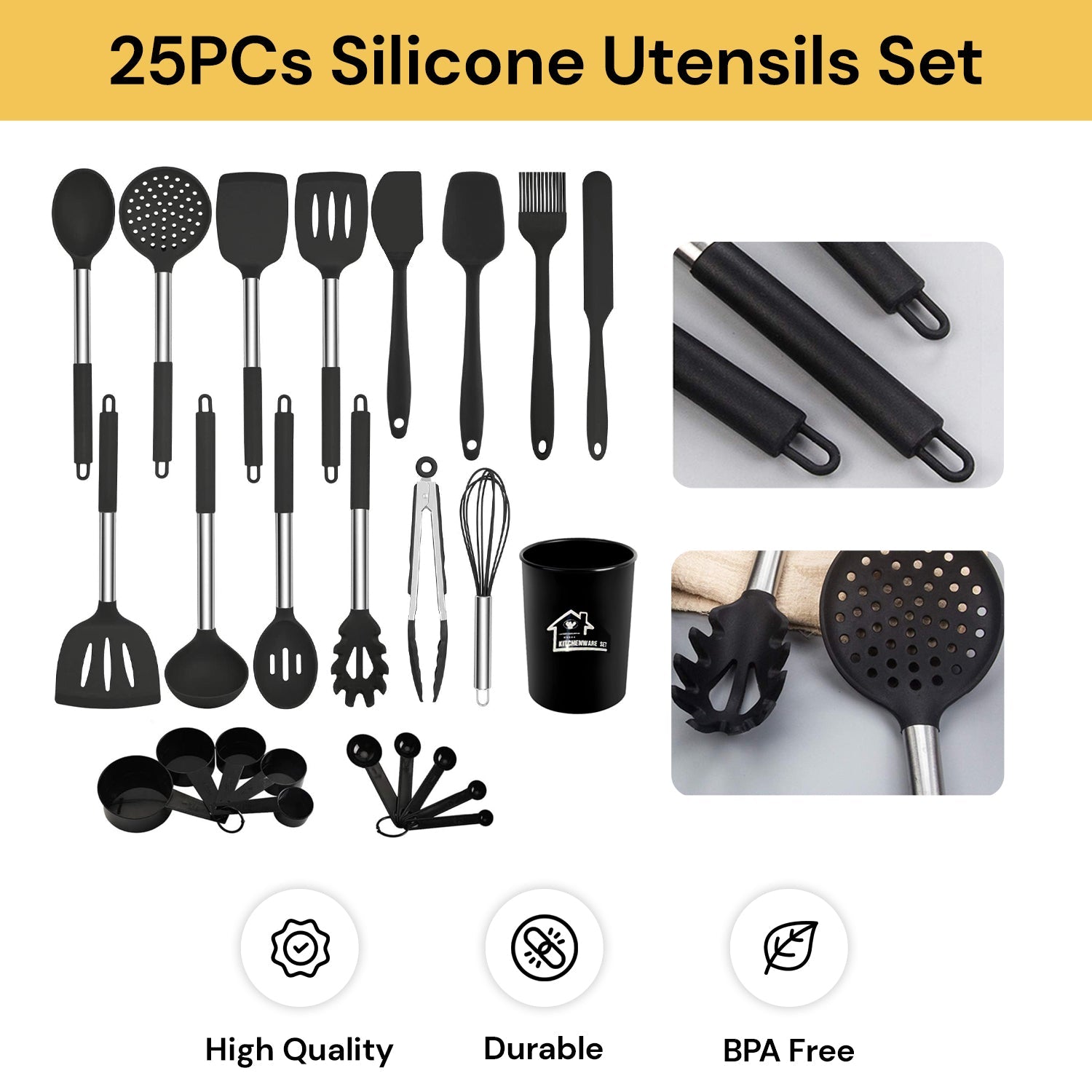 25PCs Silicone Cooking Utensils Set