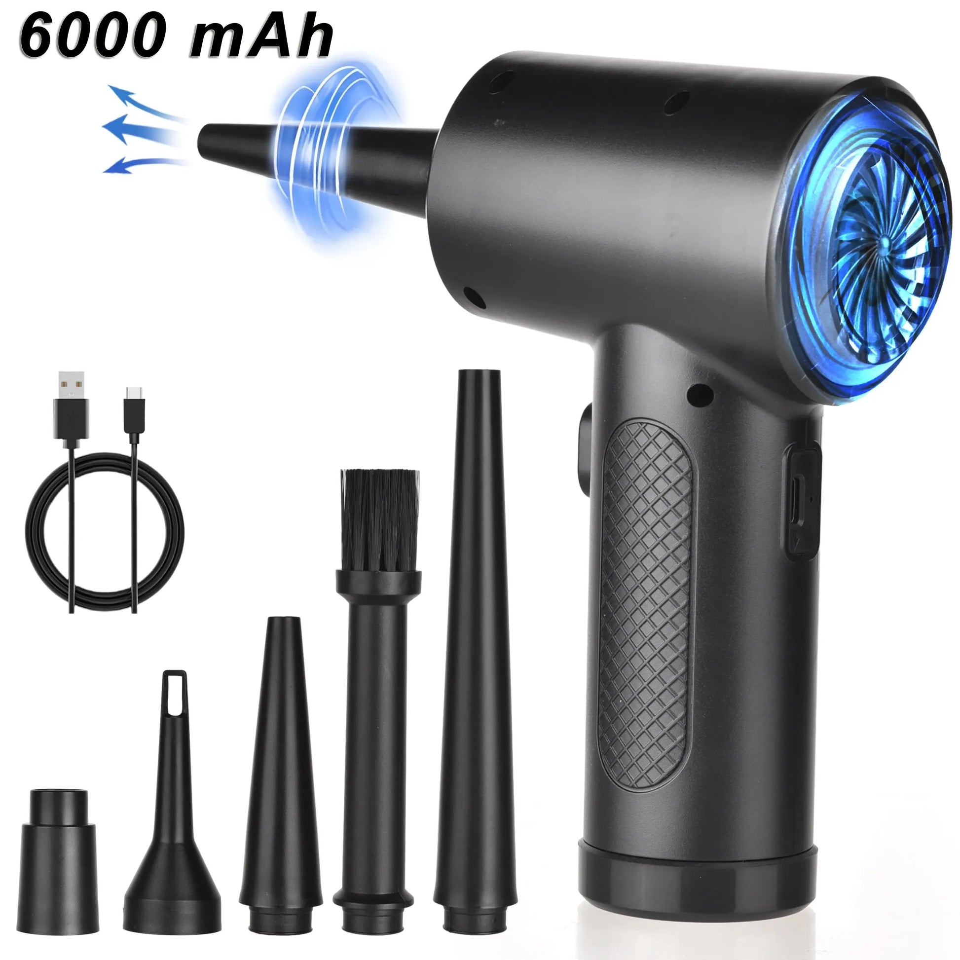 Deep Cleaning Cordless Compressed Air Duster with LED Light Prily