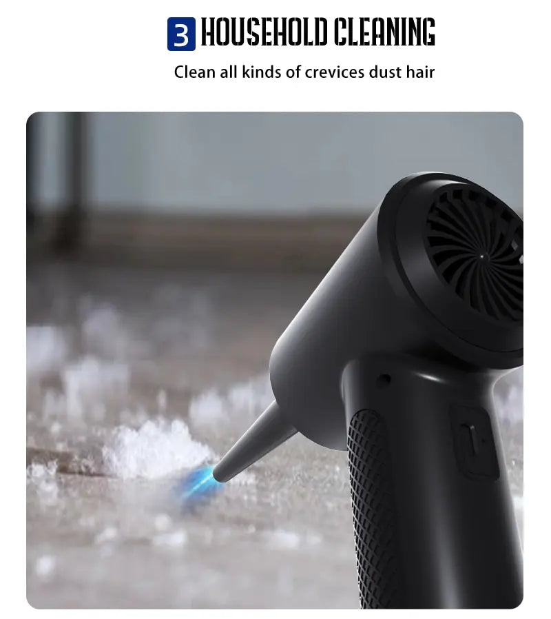 Deep Cleaning Cordless Compressed Air Duster with LED Light Prily