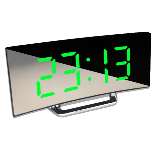 Digital Curved Mirror Smart Alarm Clock Prily