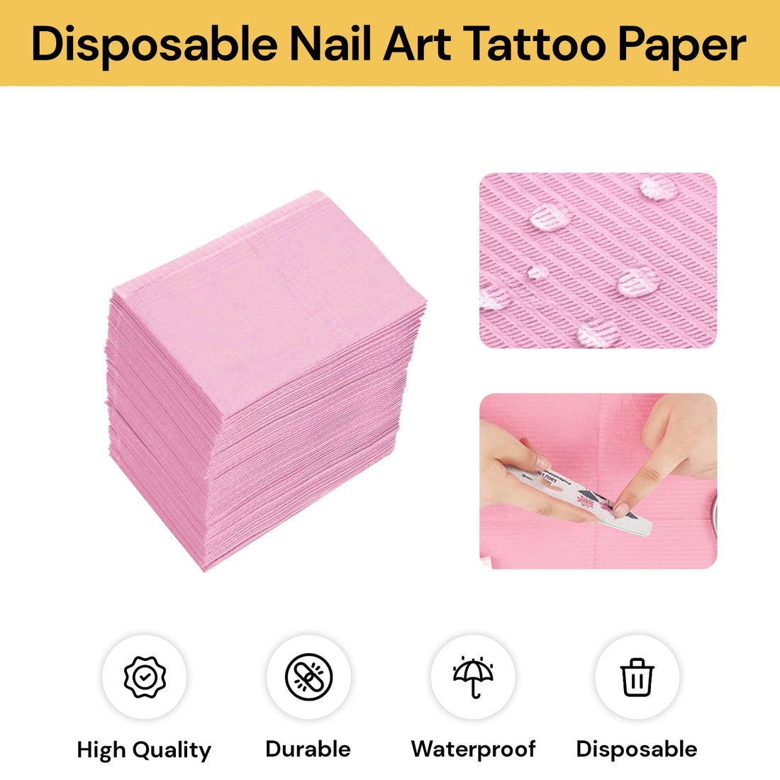 125PCs Disposable Nail Art Tattoo Paper