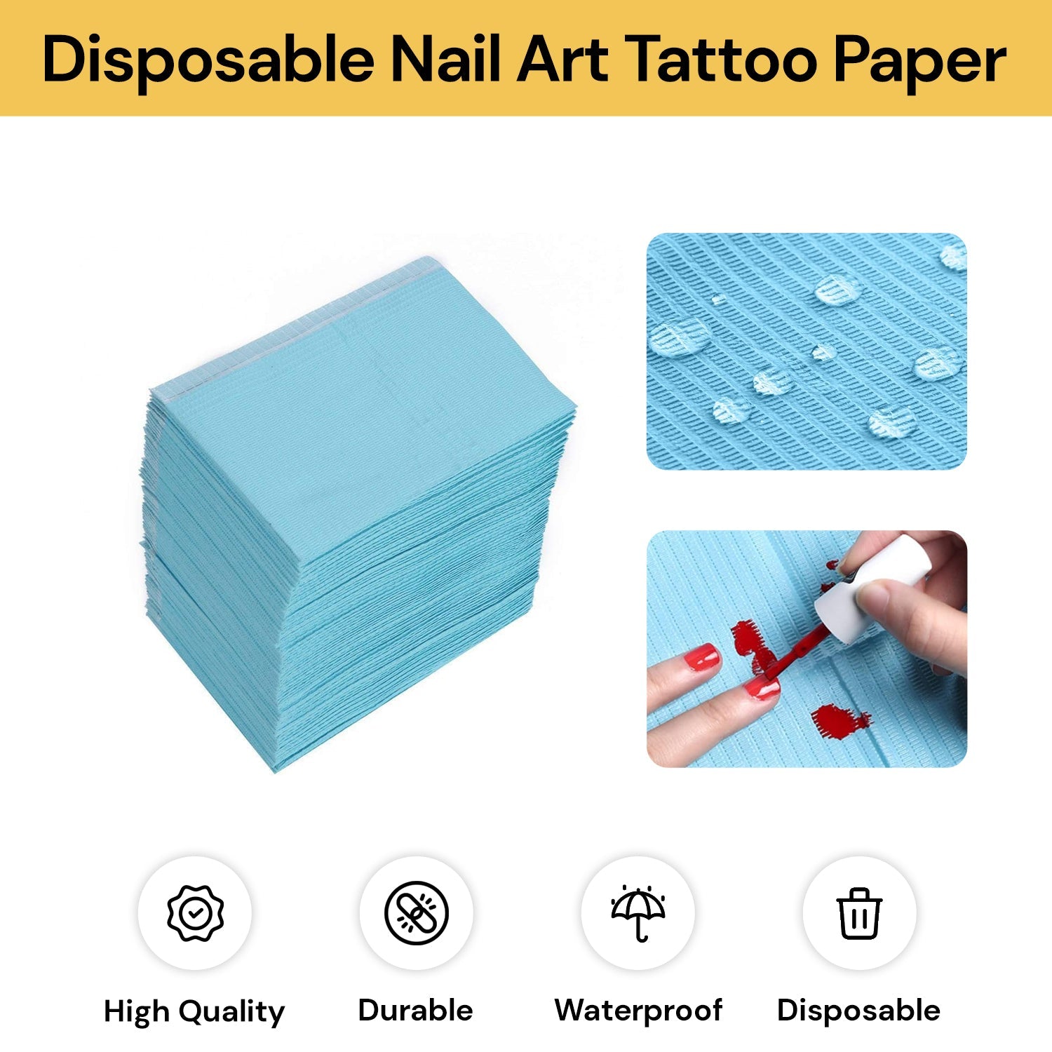 125PCs Disposable Nail Art Tattoo Paper