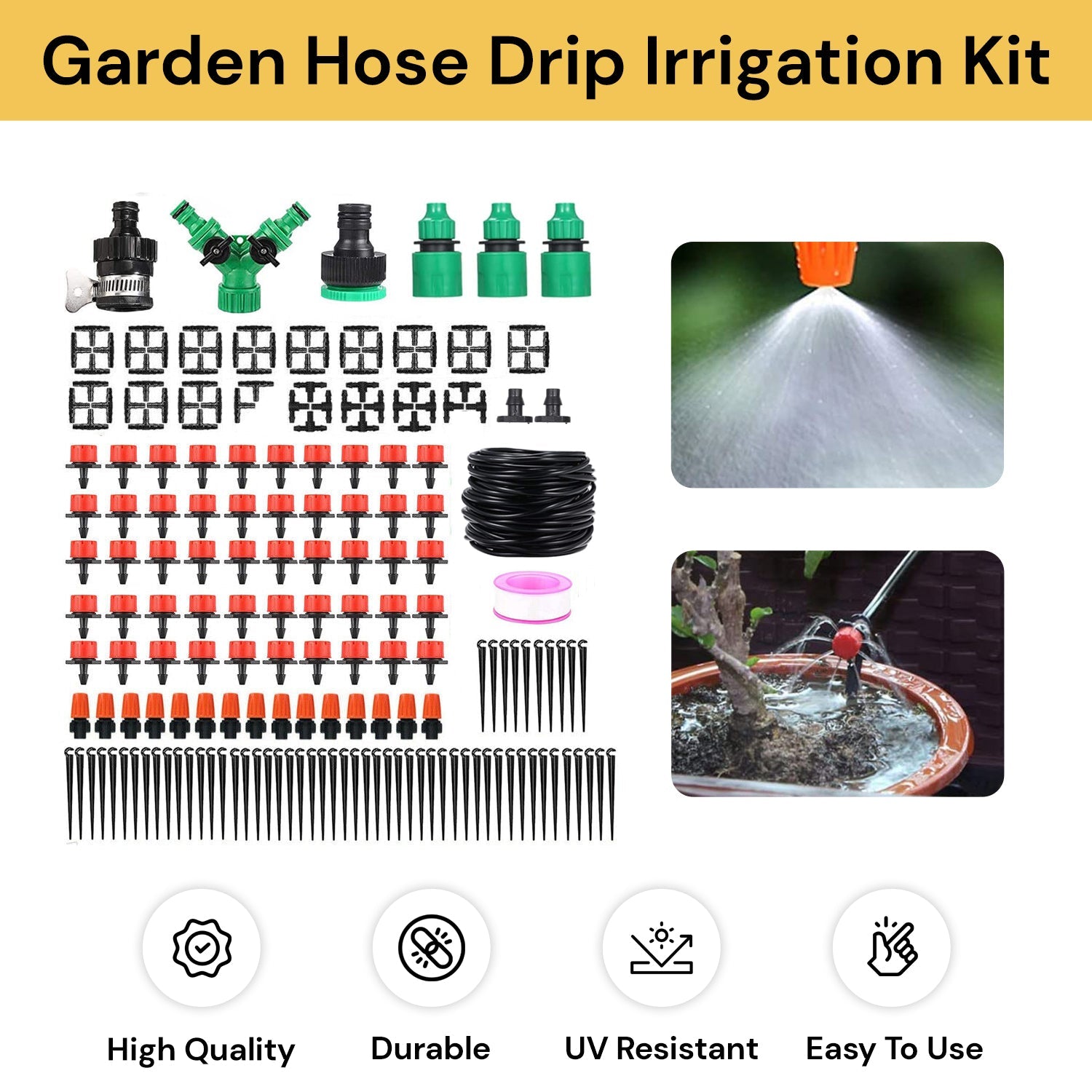 201PCs Garden DIY Hose Drip Irrigation Kit