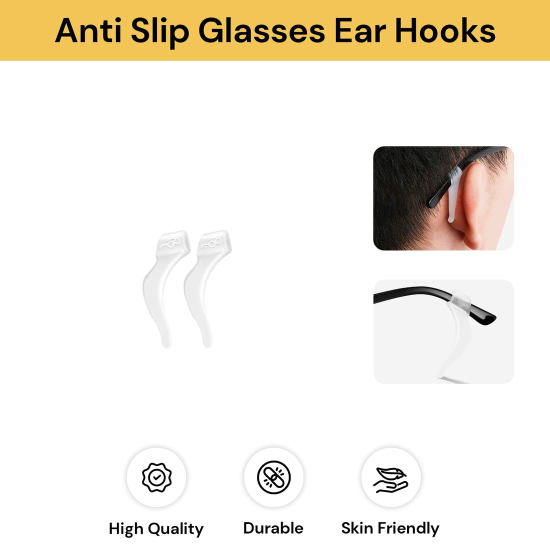 2PCs Anti Slip Glasses Ear Hooks