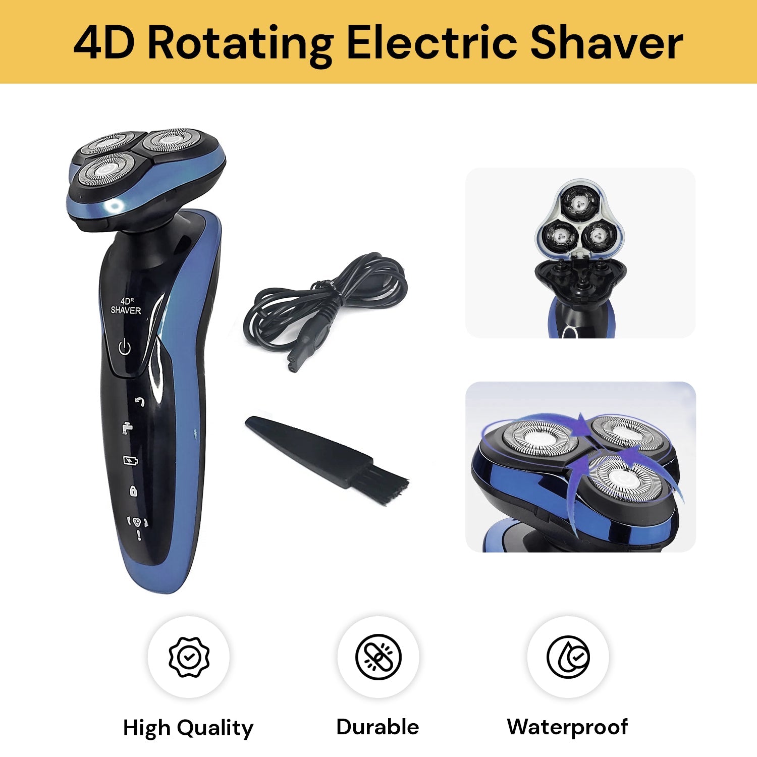 4D Rotating Rechargeable Electric Shaver