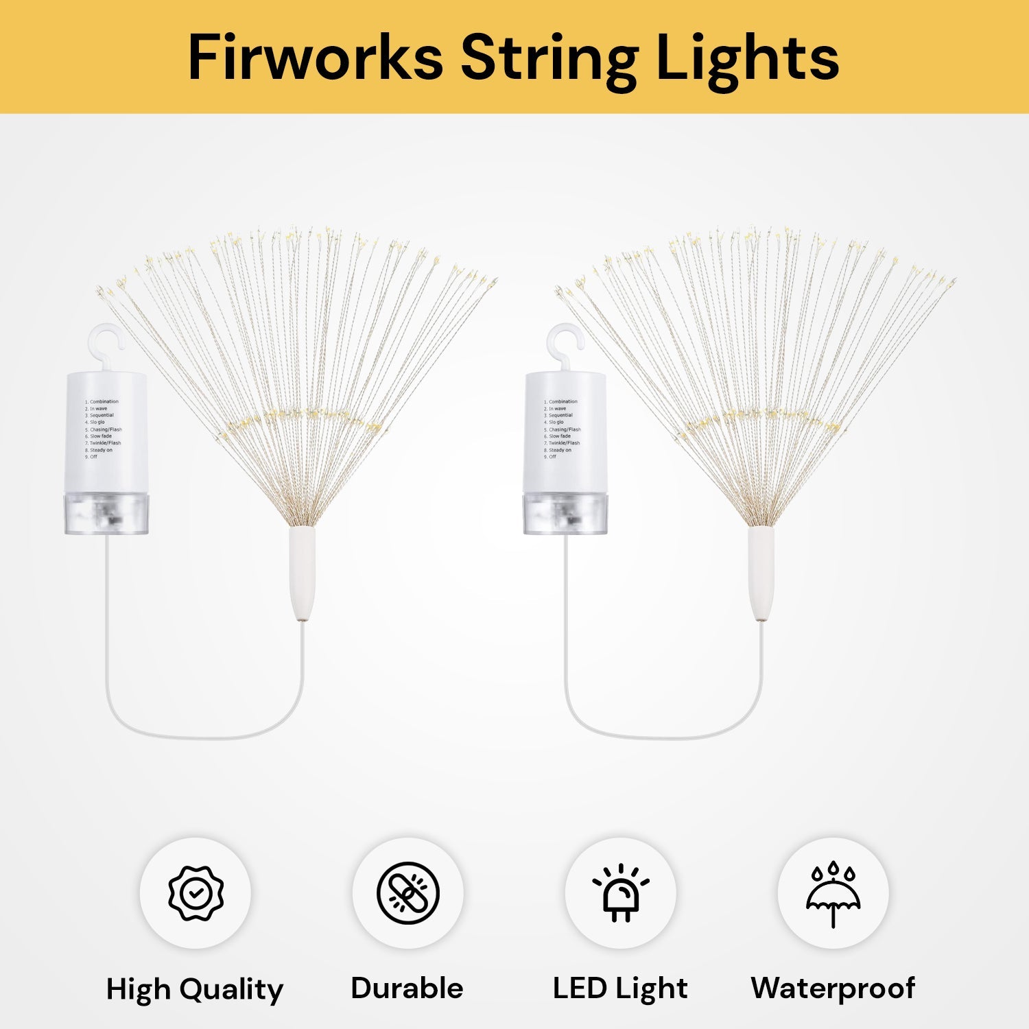 2PCs 120 LEDs Fireworks String Lights