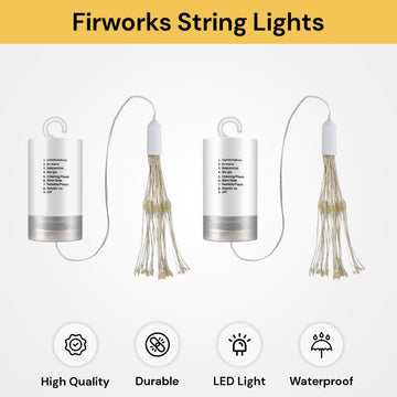 2PCs 150 LEDs Fireworks String Lights