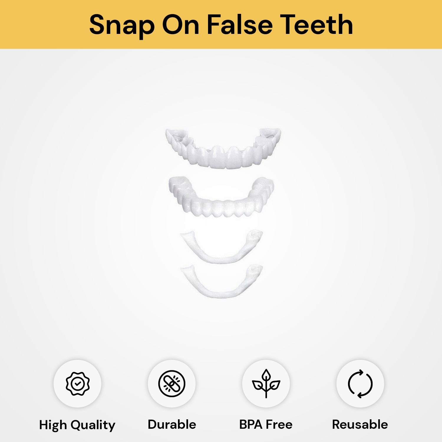 Pair of Snap On False Teeth