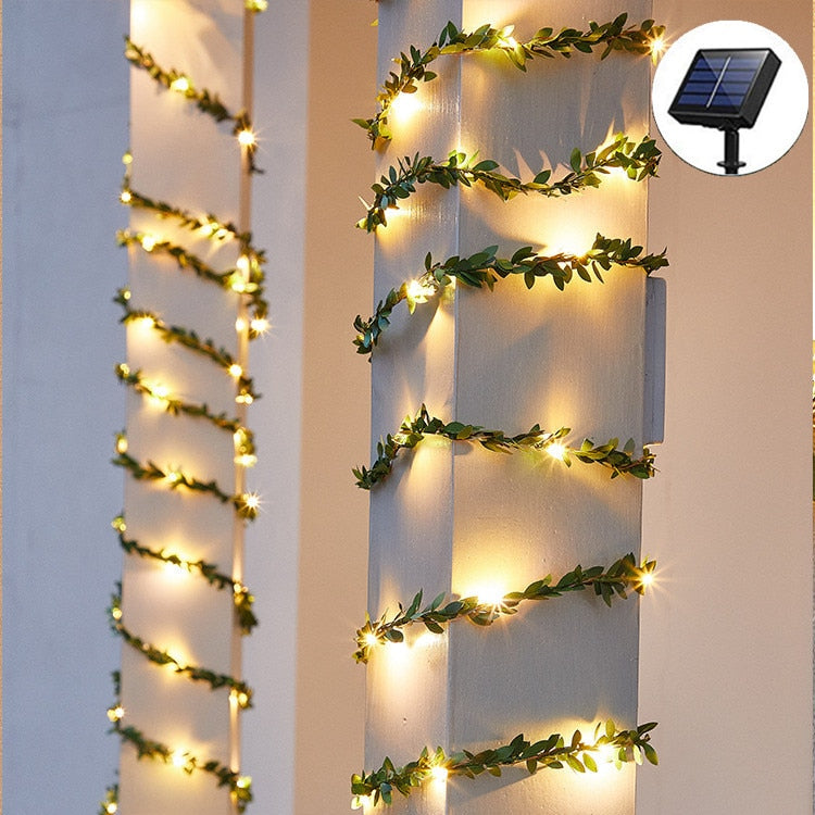 Garden Waterproof Solar Vine Leaf Lights Prily