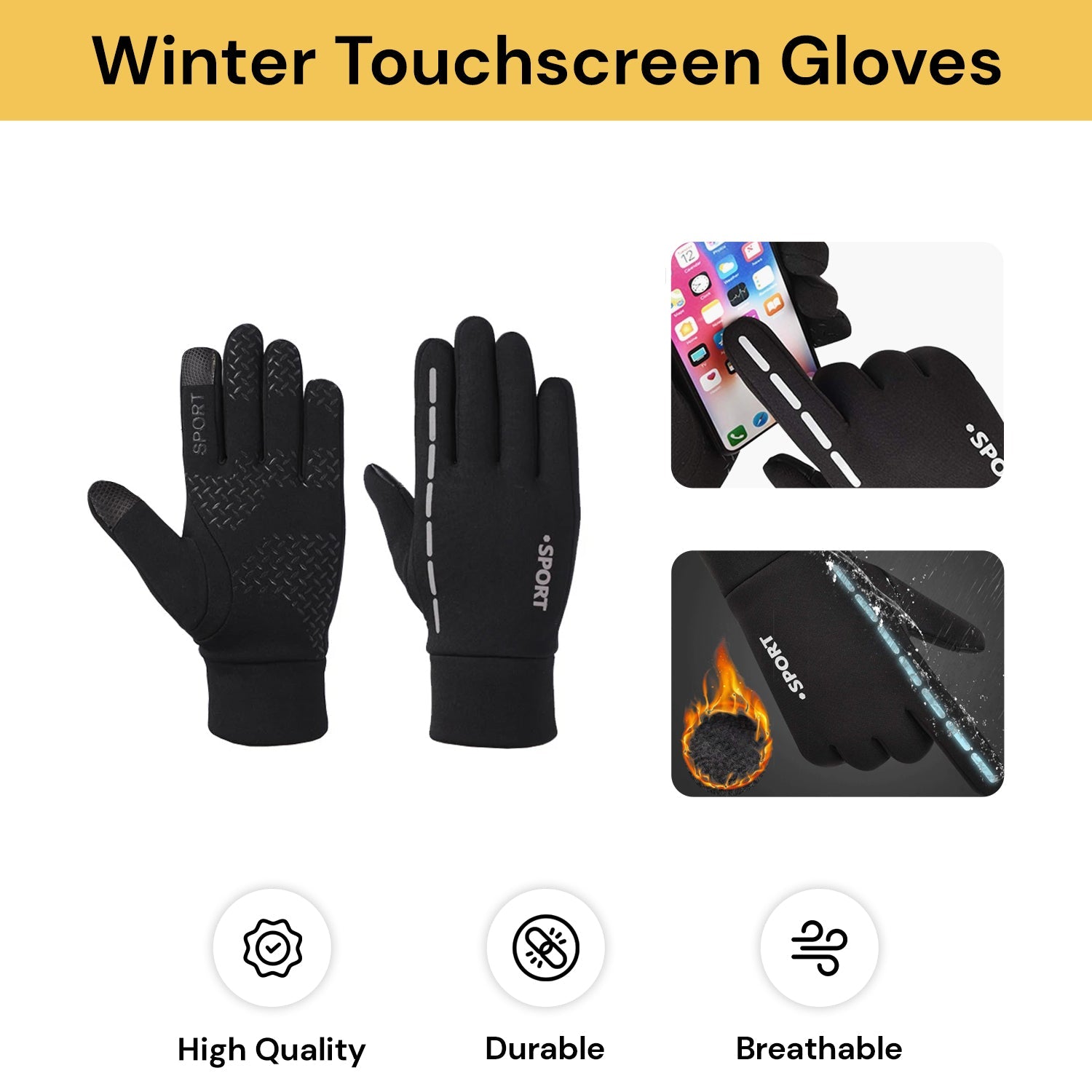 Pair Of Winter Touchscreen Gloves