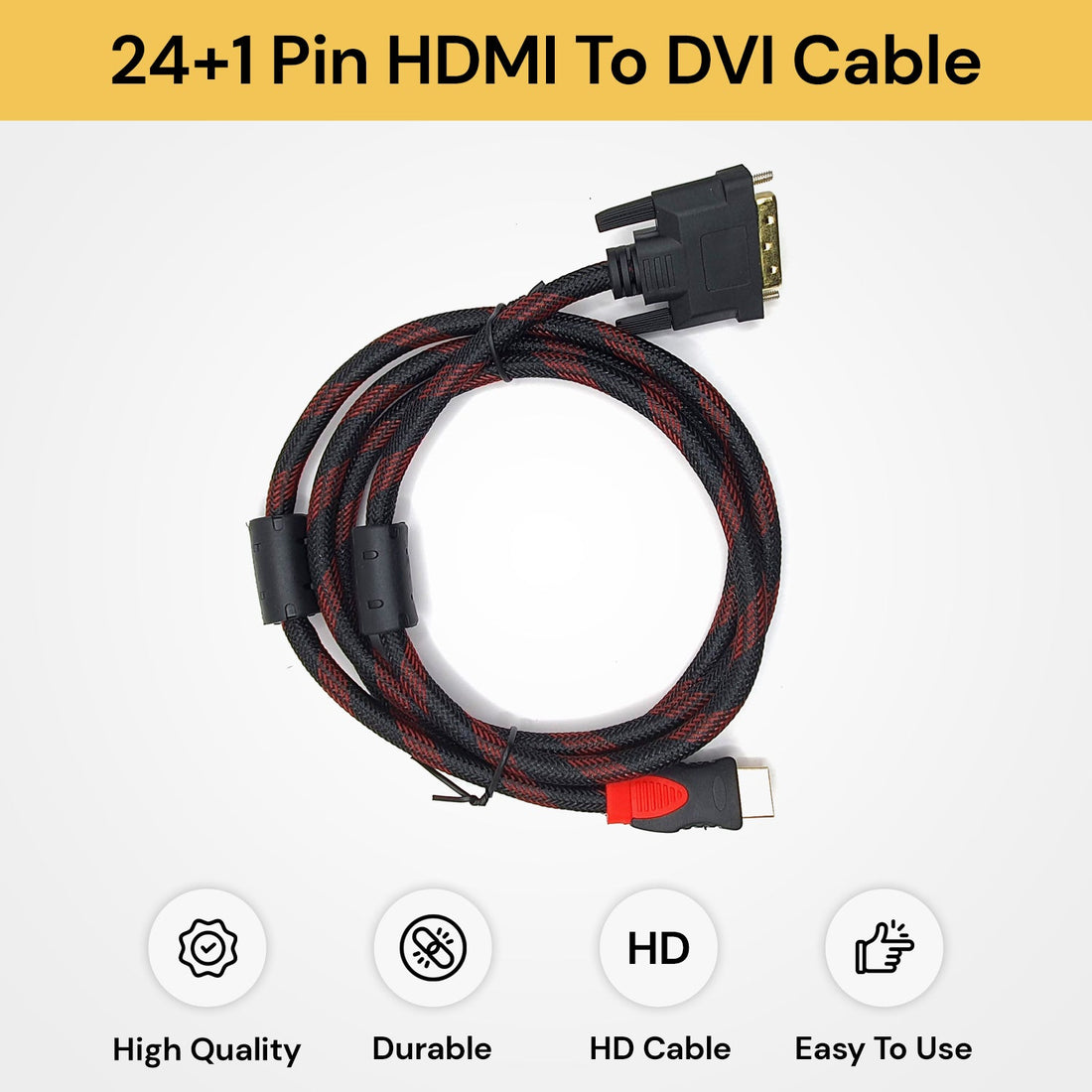 24+1 Pin HDMI To DVI Cable