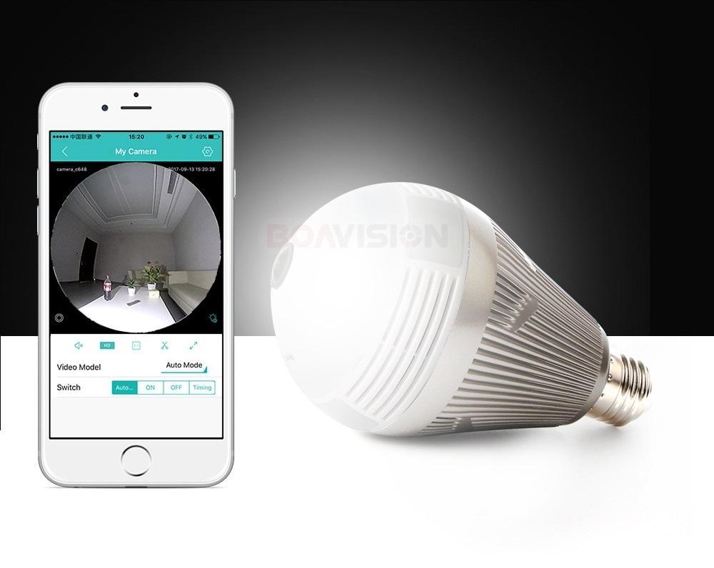 Wireless 360° LED Bulb Hidden IP/wifi Security Camera