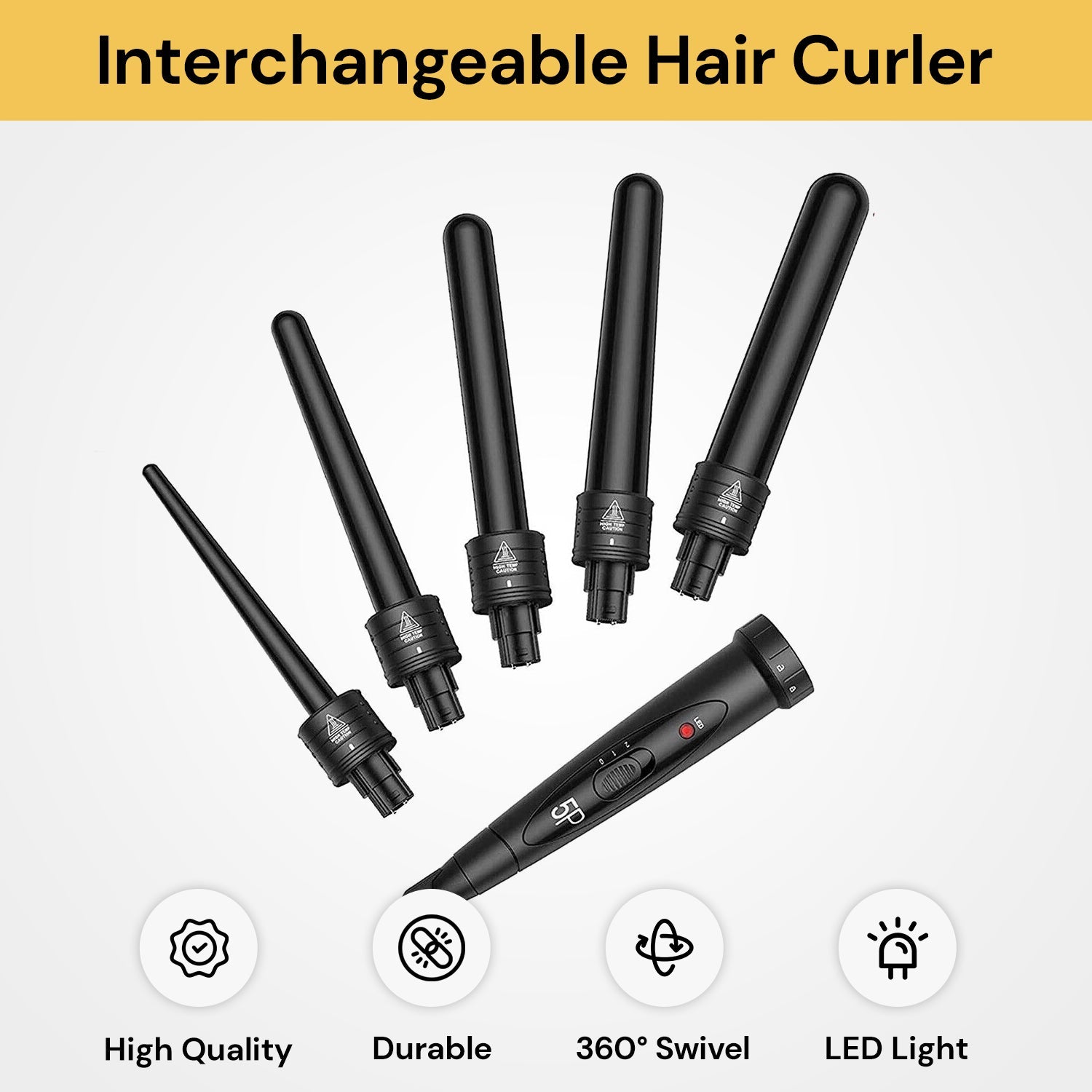 5 in 1 Interchangeable Hair Curler