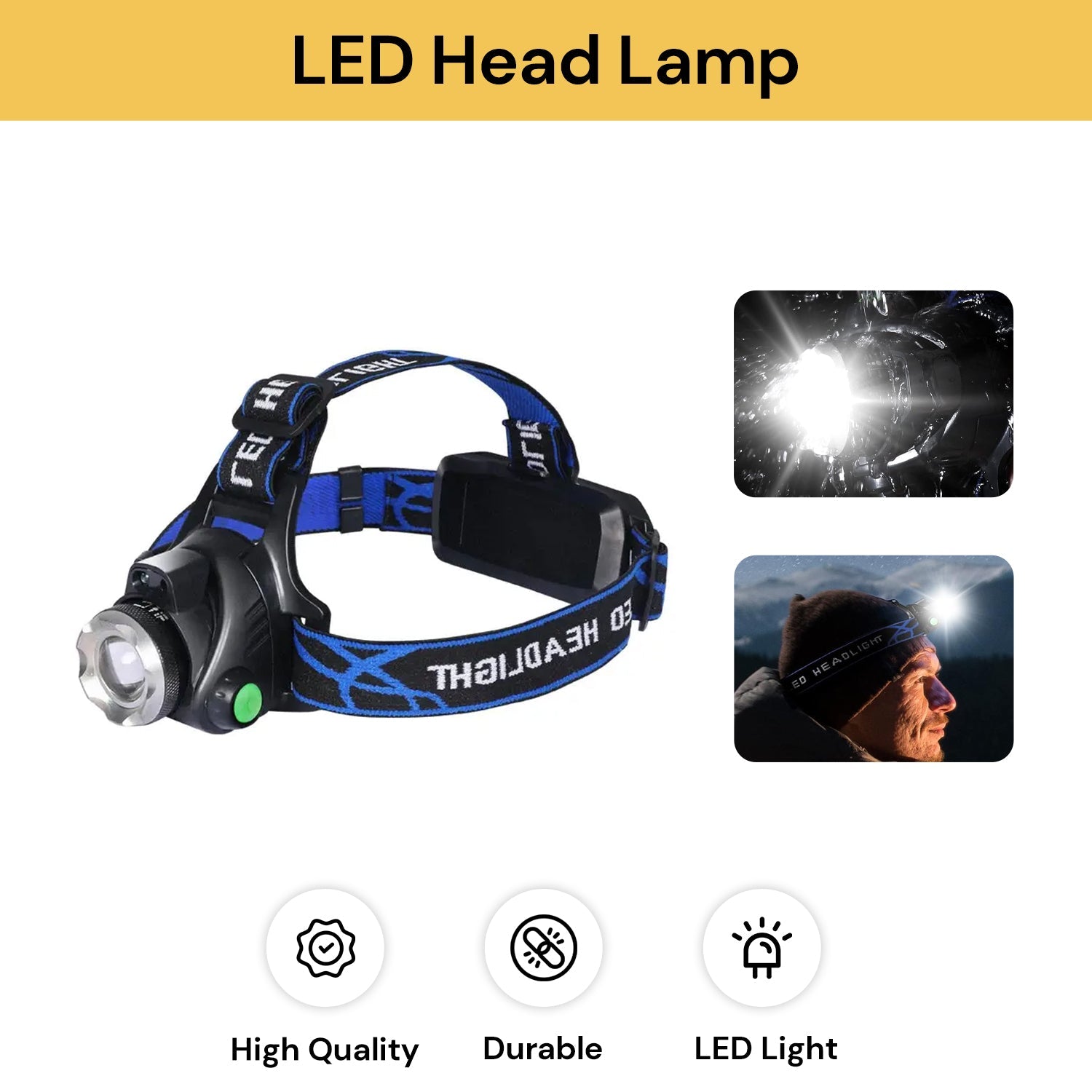 USB Rechargeable LED Head Lamp