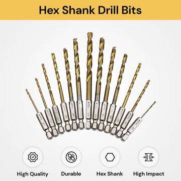 13PCs Hex Shank Drill Bits