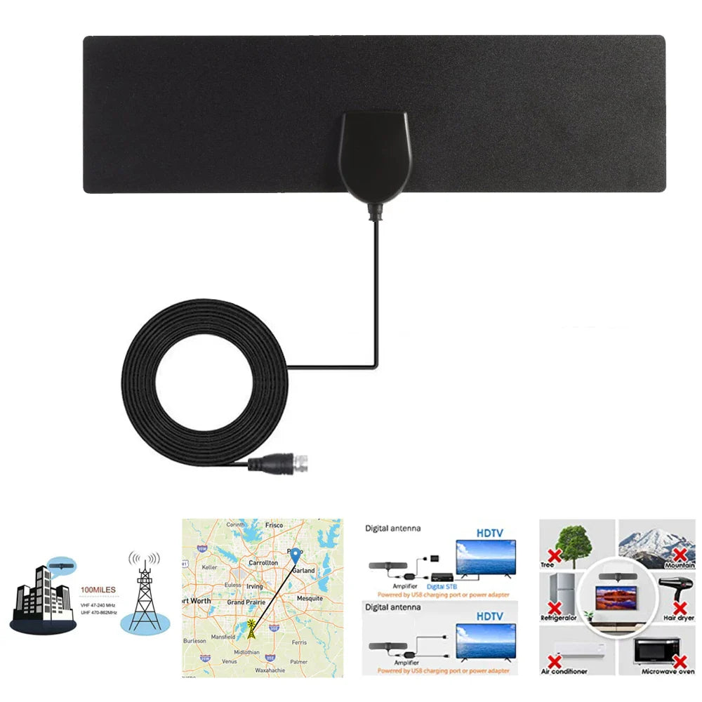 High Gain DVB T2 HD 1080P Indoor Digital Receiver TV Antenna Prily