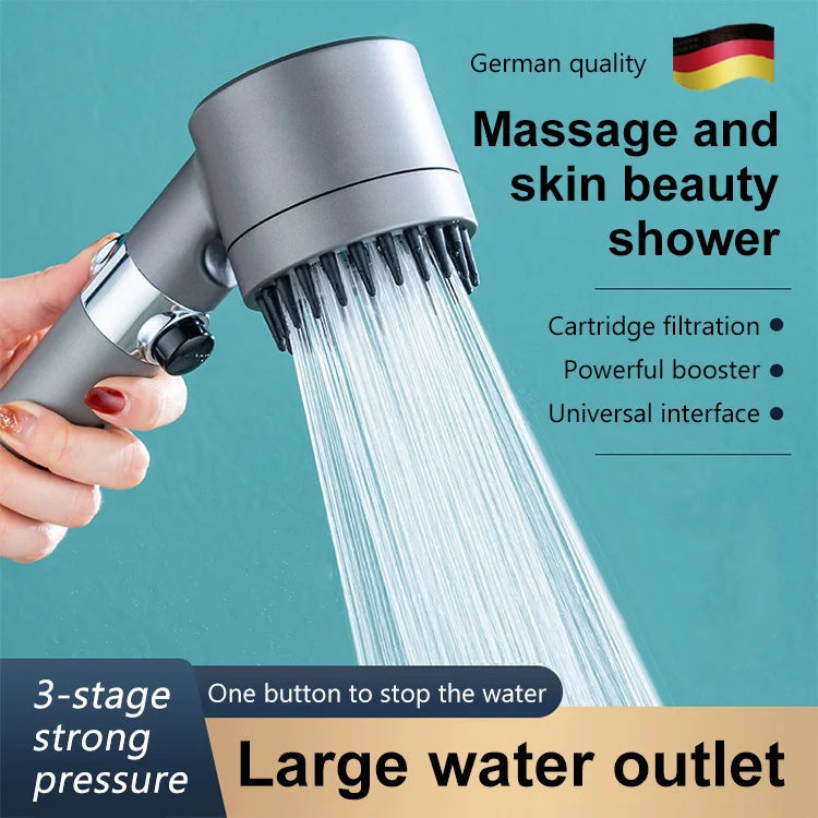 High Pressure 3 Modes One-Button Shower Head Prily