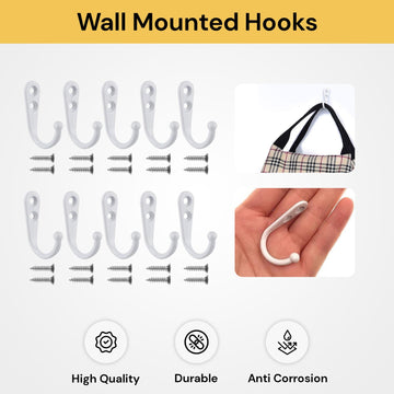 10PCs Wall Mounted Hooks