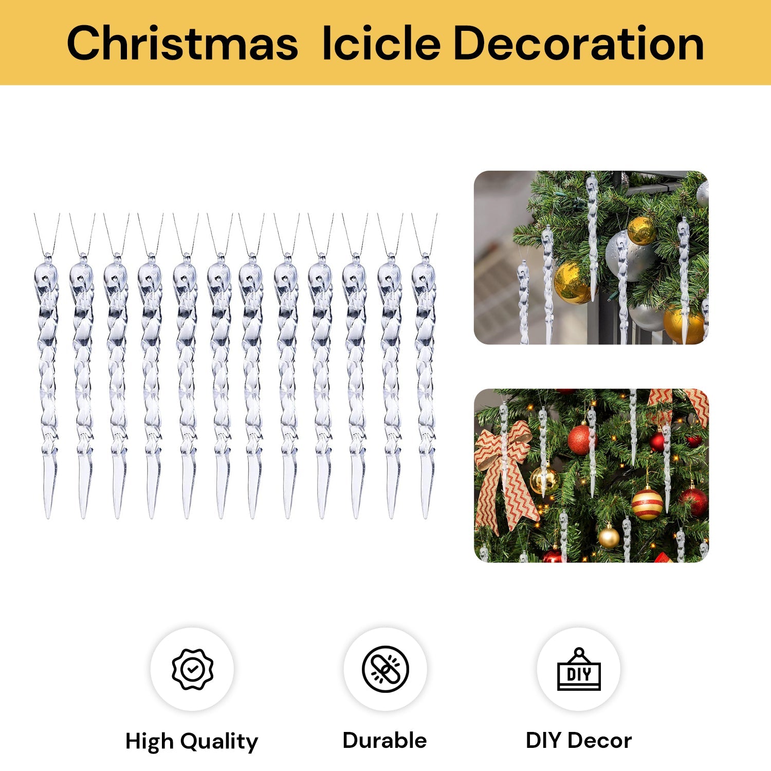 12PCs Christmas Icicle Decoration