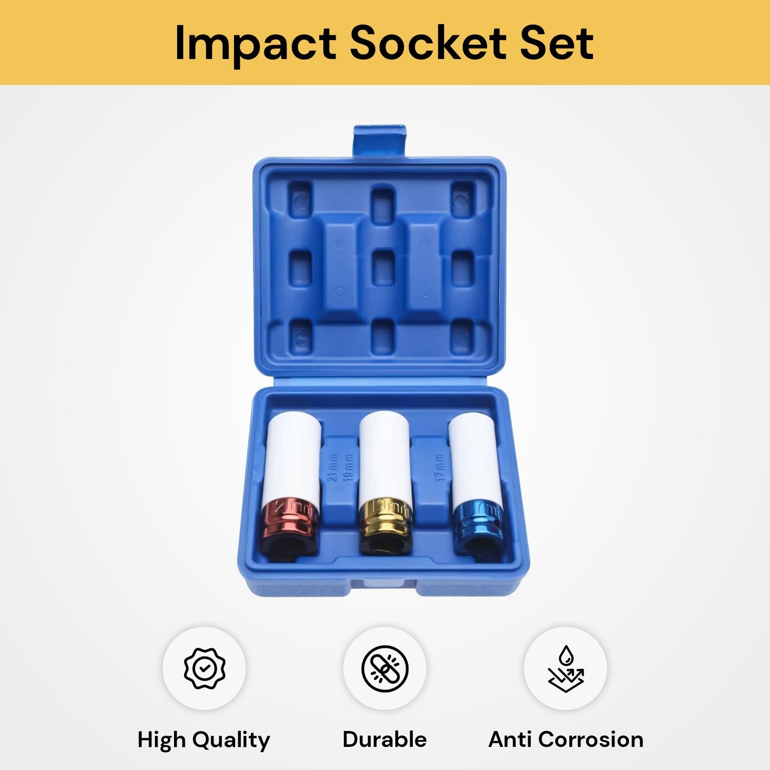 3PCs Wheel Deep Impact Socket Set