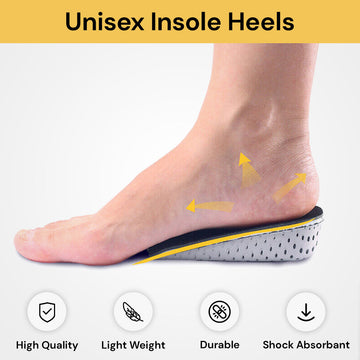 Unisex Insole Heels - Grey - Black - Comfortable and Height-Boosting