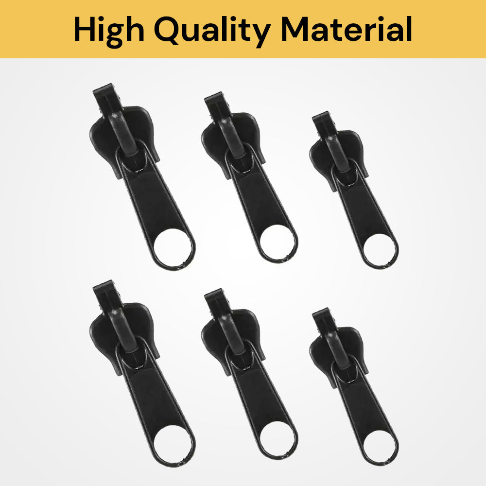 6pcs Universal Instant Zipper - Quick Zip Replacement Set - Black